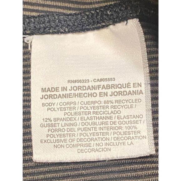 Nike Dri Fit Olive Green Black Stripe Fold Over Waist Leggings Wm’s Sz Small - Picture 5 of 5